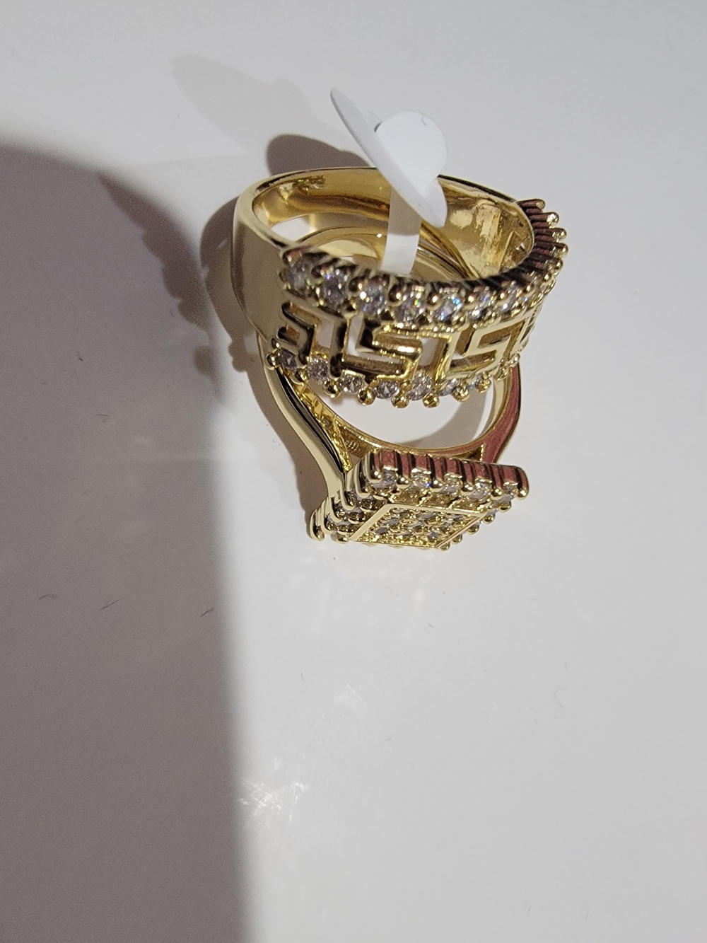 Gold-Tone Pave Crystal Fashion Ring - Gold